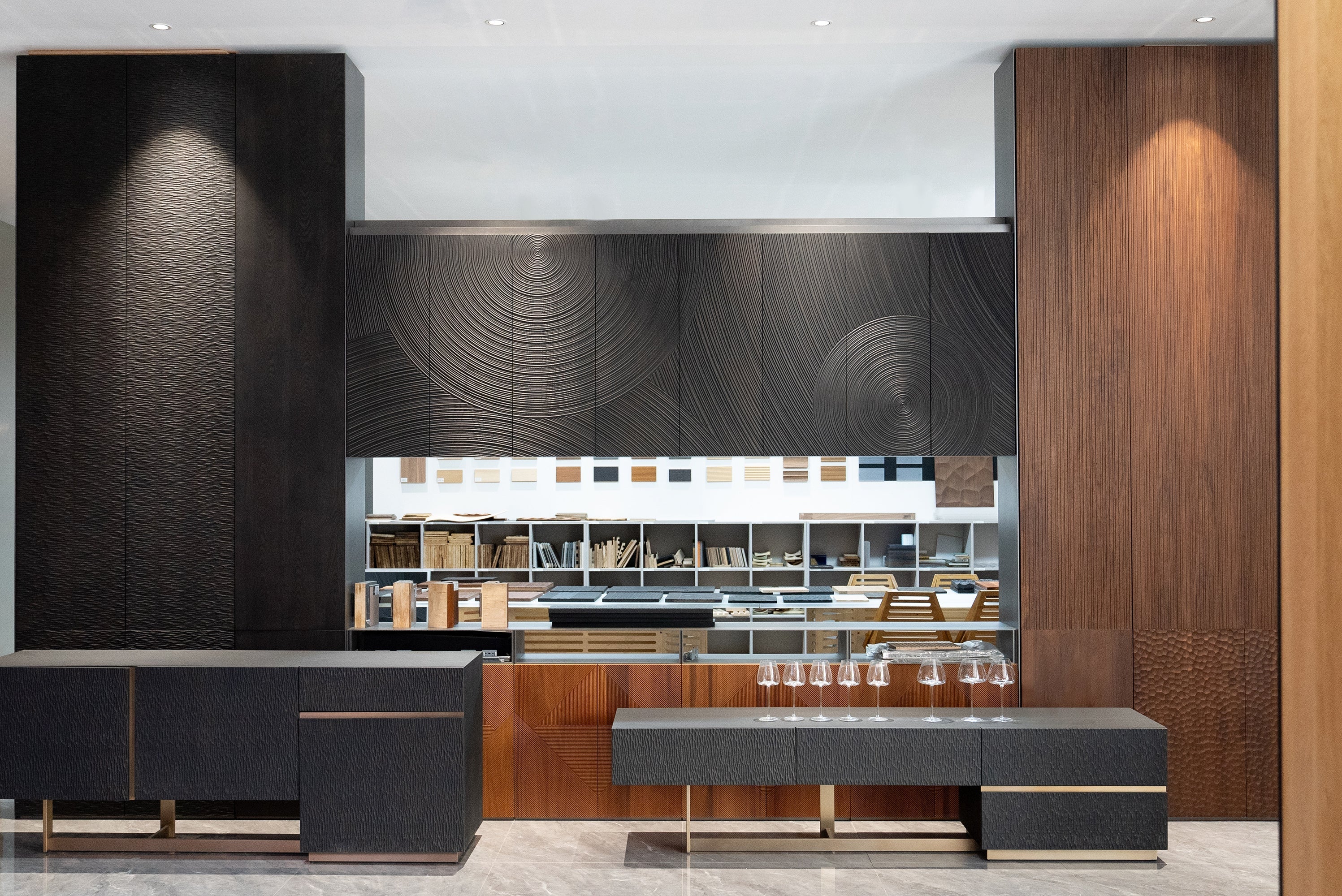 Organic Modern Interiors Using Natural Wood Doors & Wall Panels