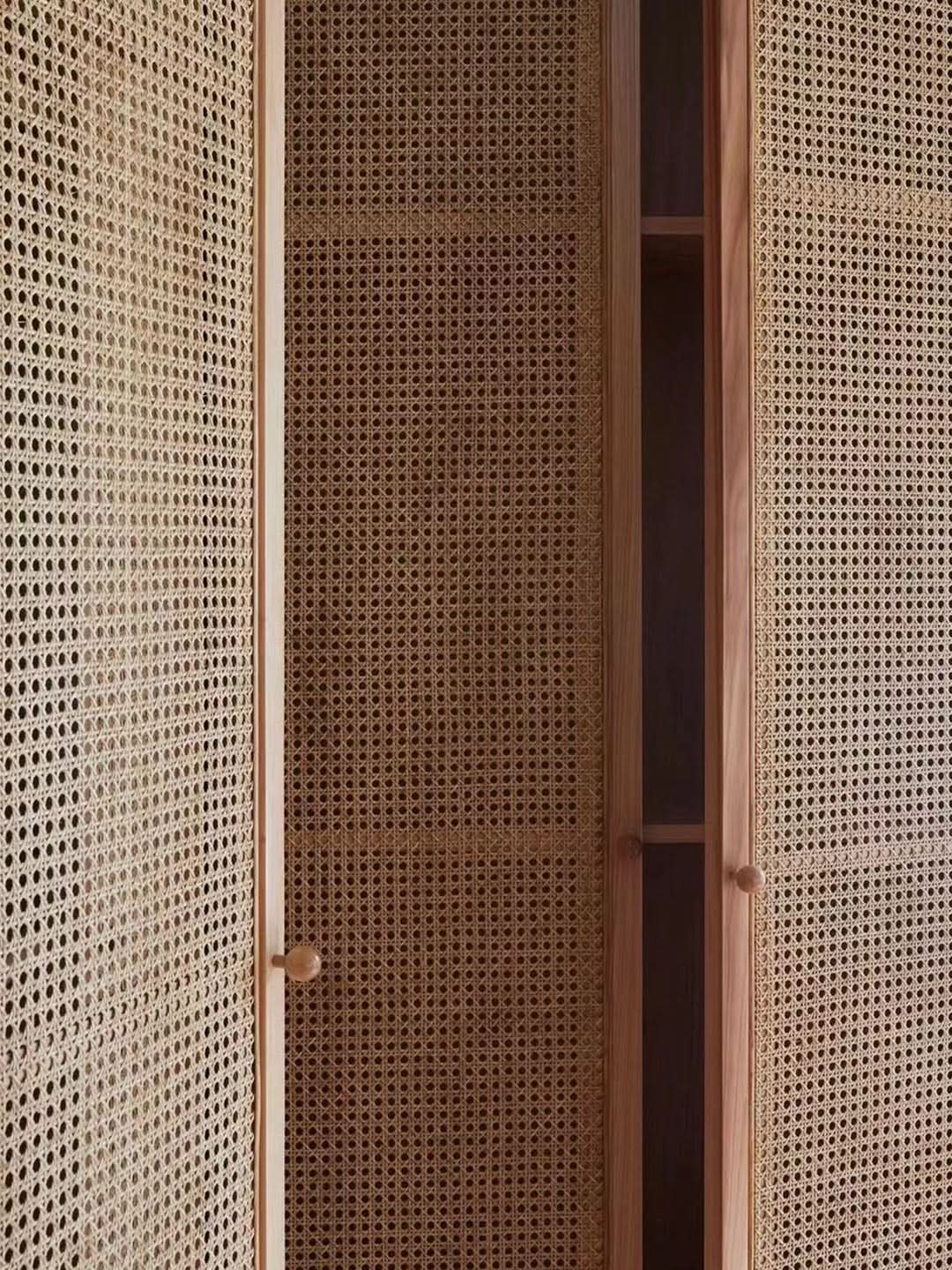 Custom Design Solid Wood Rattan Cane Webbing Interior Door | Closet Do ...
