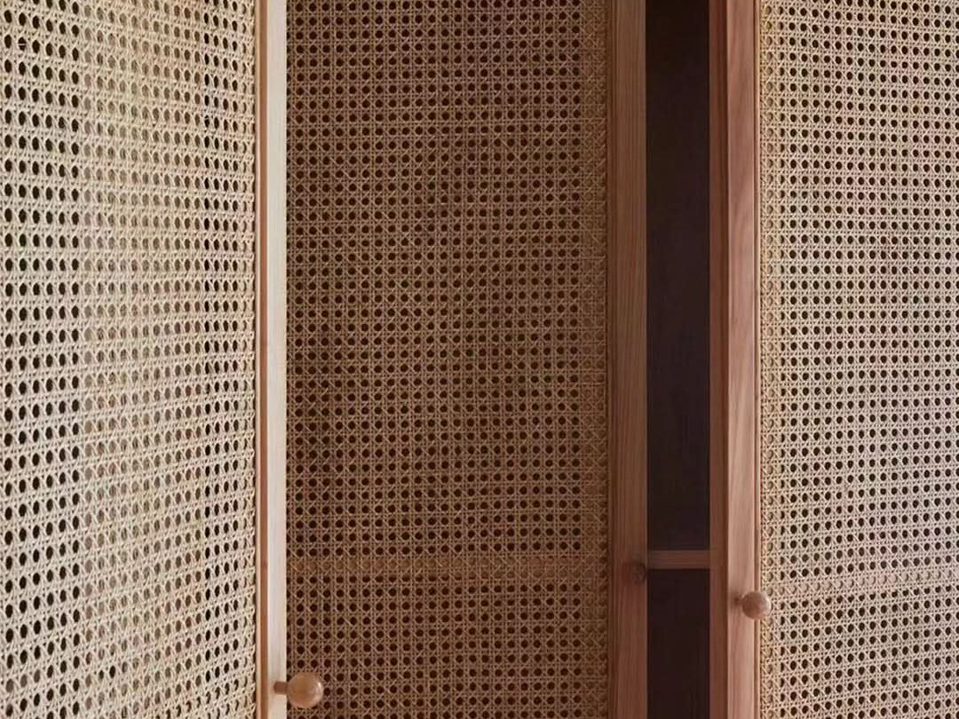 Custom Design Solid Wood Rattan Cane Webbing Interior Door | Closet Do ...