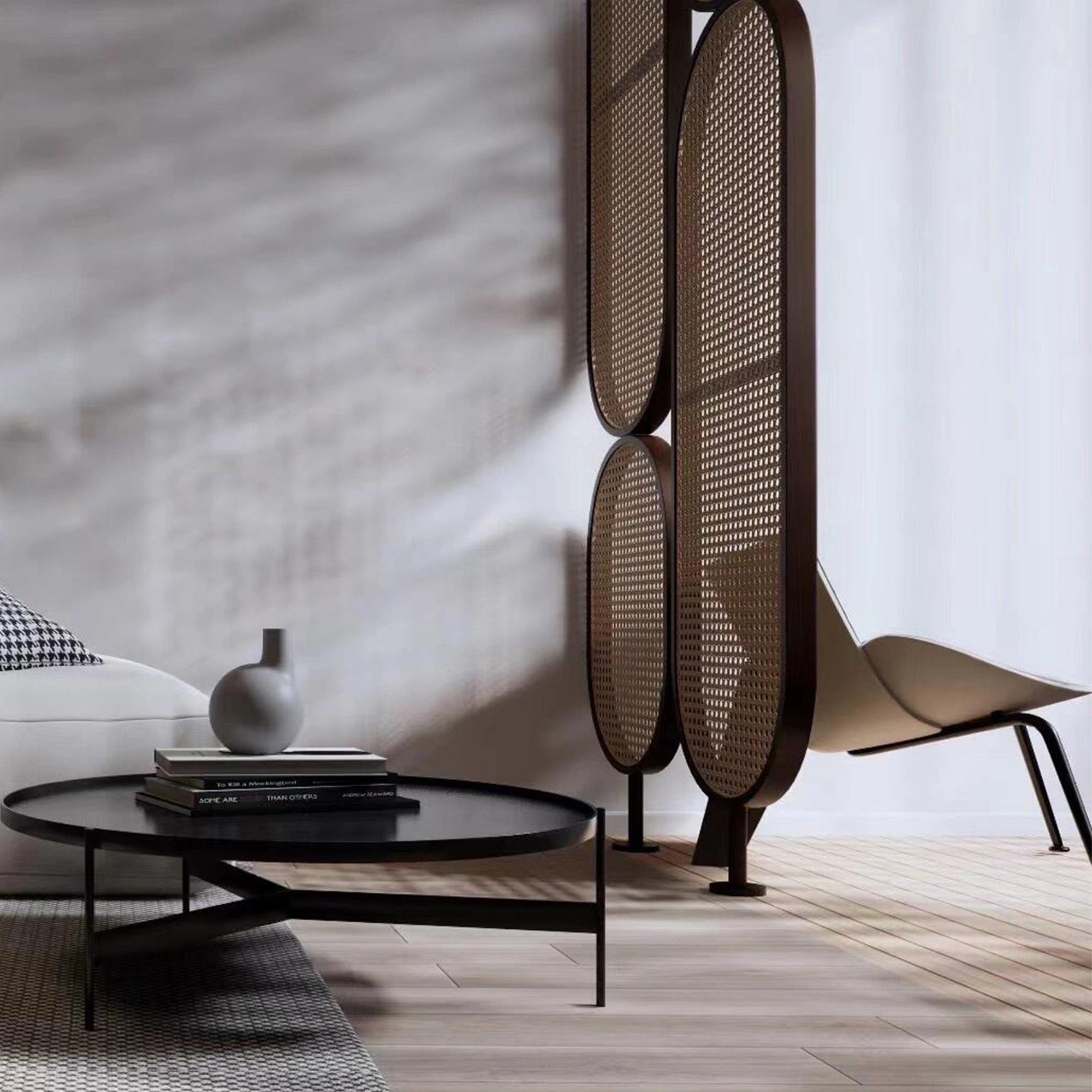Arch Wood Rattan Cane Webbing Panel | Privacy Screen