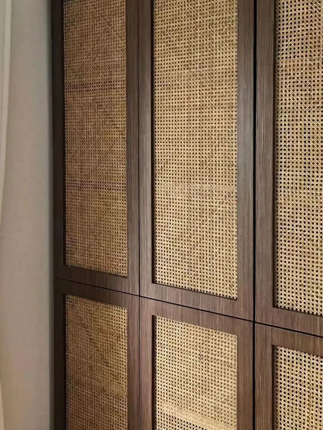 Custom Design Solid Wood Rattan Cane Webbing Interior Door | Closet Do ...