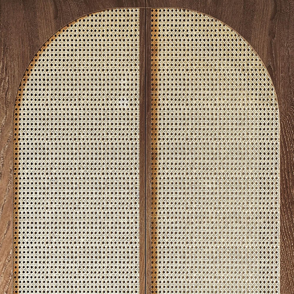 Custom Arch Design Solid Wood Rattan Cane Webbing Interior Door | Clos ...