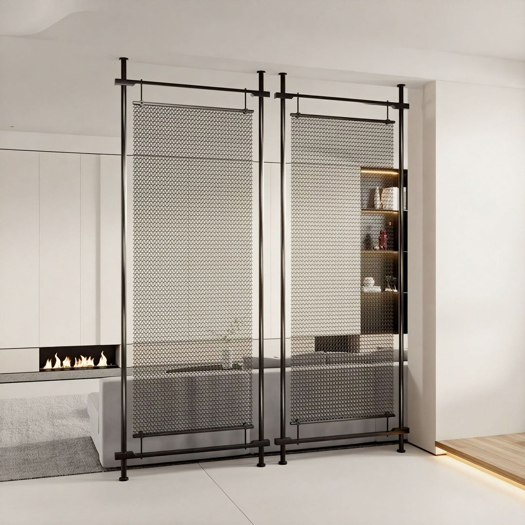 Room Partition Using Mesh Modern Design Stainless Steel Decoration Mesh Panel Room Divider Priva ...