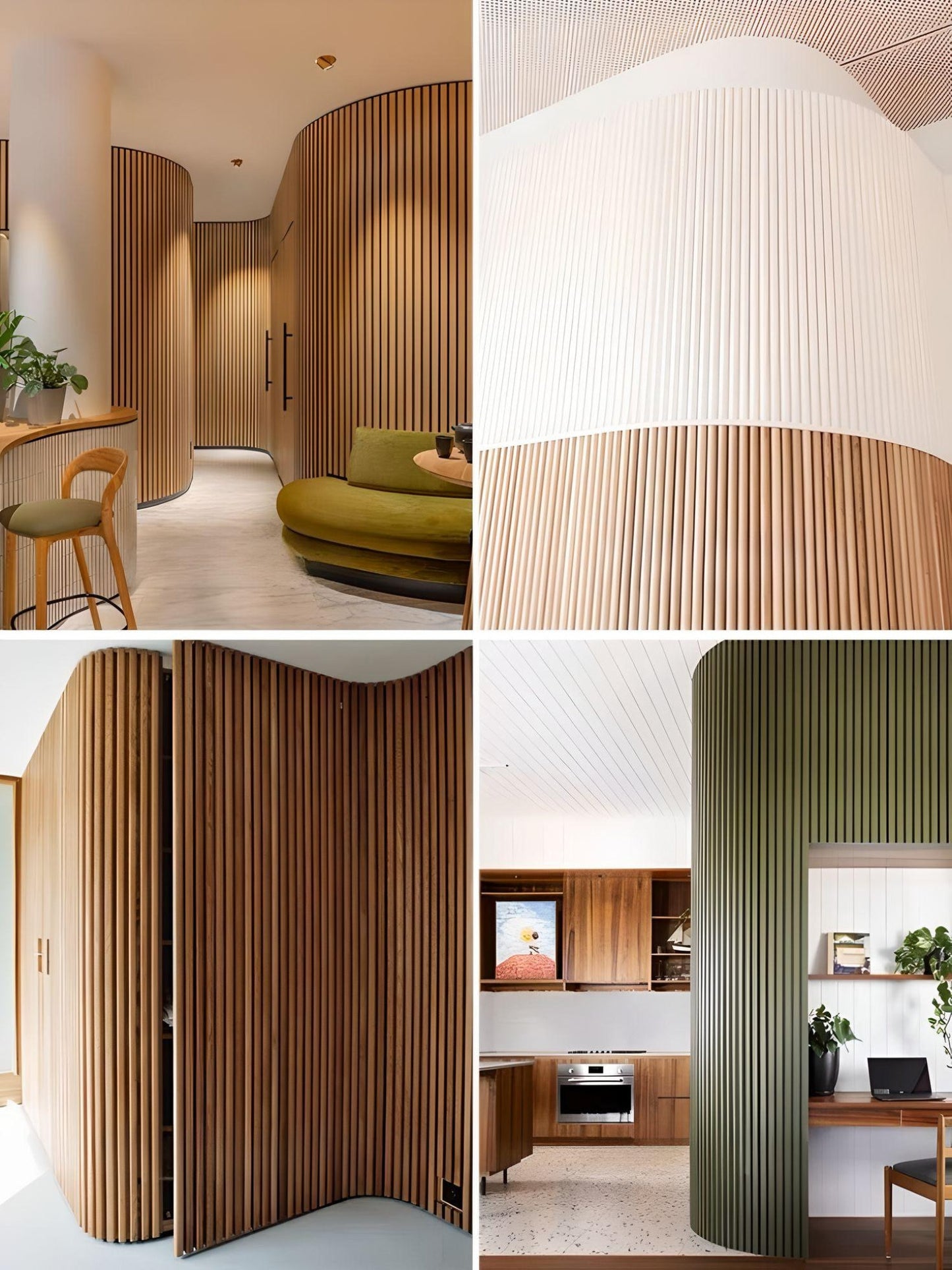 Solid Wood Flexible Curve Tambour Panel For Decoration, Furniture design and Wall