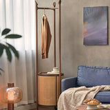 Stylish Solid Walnut Coat Rack and Laundry Hamper