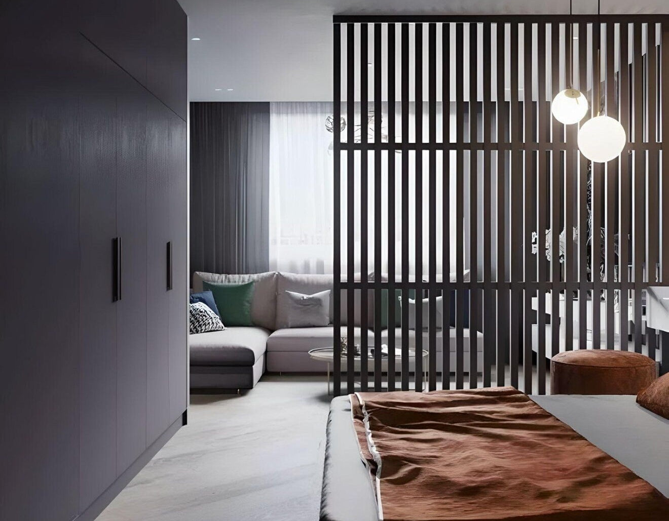 Modern Sleek Stainless Steel Partition Wall Panel
