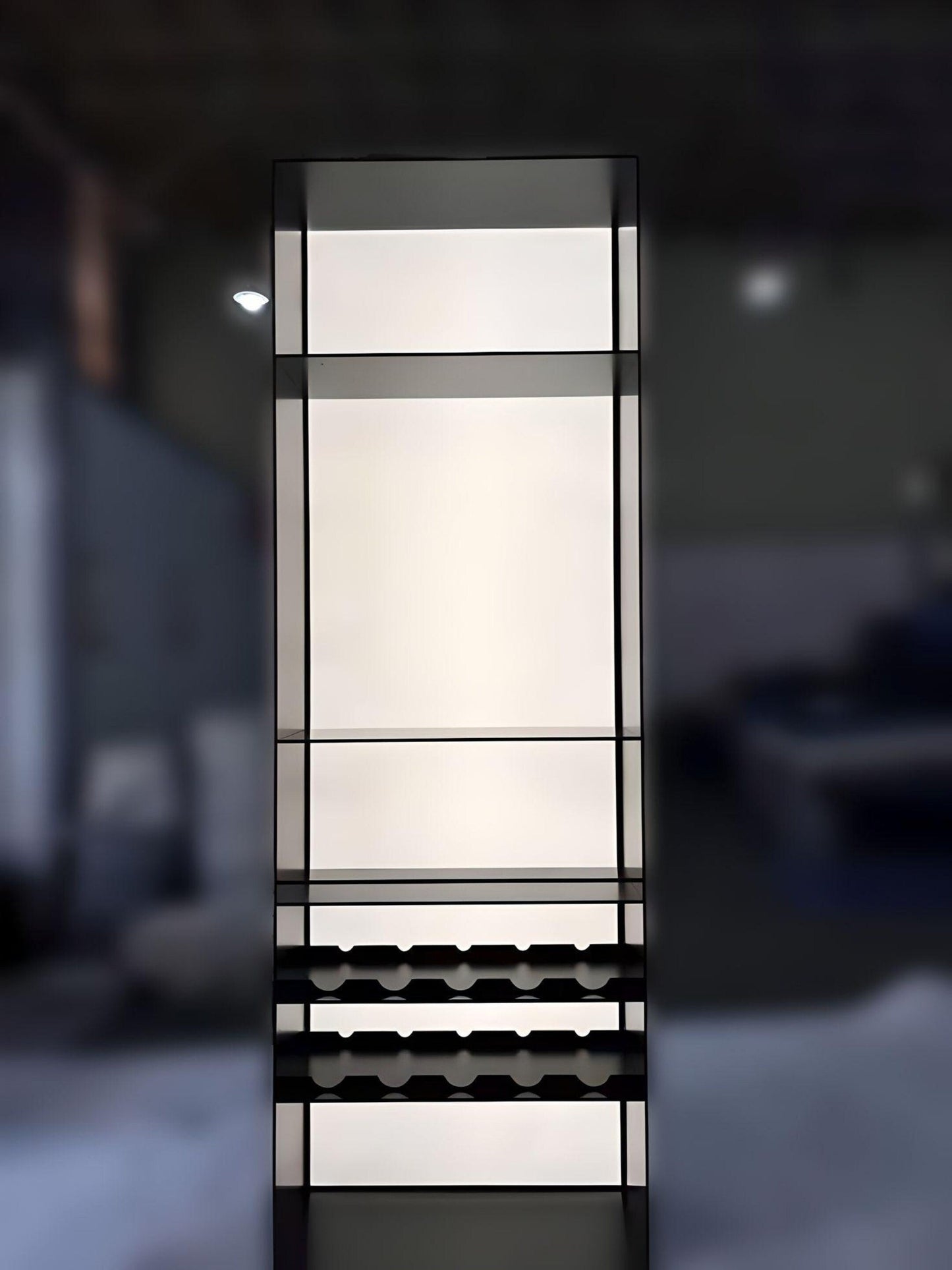 Modern LED Stainless Steel Metal Display Shelves Cabinet